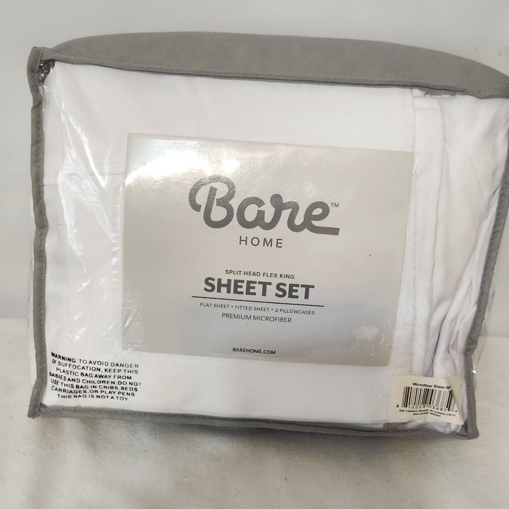 Bare Home Split Head Flex King Sheet Se -1800 Ultra-Soft Microfiber Bed Sheets